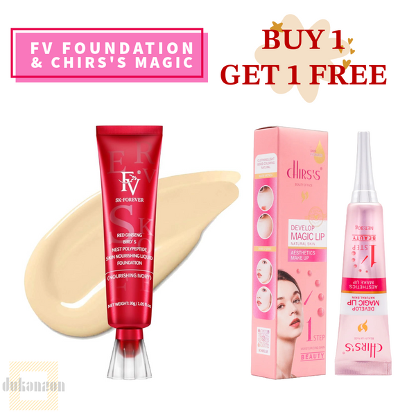 FV Foundation Lightweight and Chris’s Magic Lip & Cheek Blush, Waterproof & Long Lasting