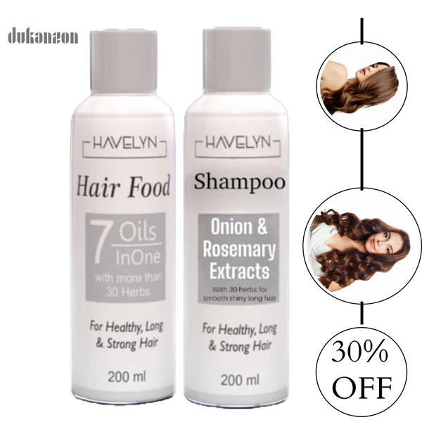 Havelyn Shampoo and Hair Food Oil Hair Bundle for longer thicker & healthier hair 2pcs kit
